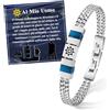 FANCIBAND Regalo Fidanzato Marito per Lui, Bracciale Uomo Acciaio Inox Doppio con Timone Portafortuna, Regalo di Coppia Anniversario Compleanno San Valentino Matrimonio Natale