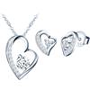 MICSAVI Collana e Orecchini di Cuore Set di Gioielli da Donna Ciondolo con Catenina Cuore in Argento Sterling 925 e Zirconia cubica