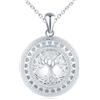 MICMIF Argento 925 Collana Personalizzata Medaglione Albero della Vita Ciondolo Portafoto, Collana Locket Redondo Apribile per 1 Foto, Catena 45+5cm Gioielli per Donne Ragazze Famiglia