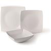 Excelsa Eclipse Servizio di Piatti quadrati, 18 Pezzi, Ceramica, Bianco