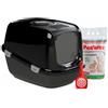 PeeWee XXL Toilette per Gatti EcoDome lettiera Chiuso per Gatti dal Sistema autopulente con Pala e 3 kg. Pellet di Legno, Colore:Nero