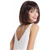 WIG ME UP - YZF-4366-2/33 Parrucca Donna Corta Altezza spalle Bob Bob lungo Frangetta Liscia Mogano Castano