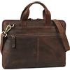 STILORD 'Ross' Vintage Borsa a Tracolla in Vera Pelle per Laptop 14 Pollici stretta borsa porta documenti elegant borsa computer alla moda, Colore:zamora - marrone