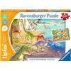 Ravensburger tiptoi puzzle 00198 puzzle per piccoli esploratori: dinosauri, puzzle per bambini dai 3 anni in su, giocattoli a forma di dinosauri per 1 giocatore, puzzle con dinosauri