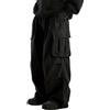 Generisch Pantaloni cargo da uomo con molte tasche, baggy a gamba larga, per il tempo libero, comodi, elasticizzati, in vita, semplici, versatili, da jogging, casual, vestibilità regolare, Nero , 6XL
