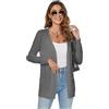 Famrrifuu Cardigan Donna Lungo Cotone Leggero Maniche Lunghe Giacca Elegante Estivo Cardigan in Maglia,Nero,XXL