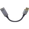 PremiumCord Adattatore Displayport a HDMI 8K M/F, 8K@60Hz, 4K@144Hz, DP 1.4, HDMI 2.1, HDR 10, HDCP 2.2, Connettori Placcati Oro, Design In Metallo, 20 cm