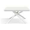 Tavolo VOLPAIA in legno, finitura bianco frassinato e base in metallo verniciato bianco, allungabile 140×80 cm - 190×80 cm