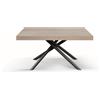 Tavolo CARRARA in legno, finitura olmo perla e base in metallo verniciato antracite, allungabile 140×90 cm - 220×90 cm