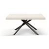 Tavolo CARRARA in legno, finitura bianco frassinato e base in metallo verniciato antracite, allungabile 140×90 cm - 220×90 cm