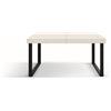 Tavolo CINQUALE in legno, finitura bianco frassinato con gambe in metallo antracite, allungabile 160×90 cm - 240×90 cm