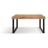 Tavolo CINQUALE in legno, finitura rovere rustico con gambe in metallo antracite, allungabile 140×90 cm - 220×90 cm