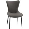 Set di 4 sedie BONDI BEACH in similpelle grigio e gambe in metallo nero
