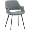 Set di sedie EMBAJADORES in similpelle grigio e gambe in metallo nero, con braccioli
