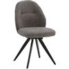 Set di sedie girevoli ZENNENDAL in tessuto grigio e gambe in metallo nero