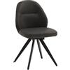 Set di sedie girevoli ZENNENDAL in similpelle antracite e gambe in metallo nero