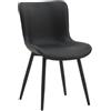 Set di sedie KUDI CHIN in similpelle nero e gambe in metallo nero