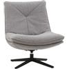 Poltrona girevole BRIKELL in tessuto grigio e base in metallo nero
