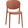 Set di sedie MAIORCA in polipropilene terracotta, impilabili