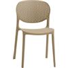 Set di sedie MAIORCA in polipropilene beige, impilabili