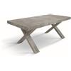 Tavolo allungabile AMALFI in legno effetto grigio cemento e gambe a X grigio cemento, allungabile 160×90 cm - 240×90 cm