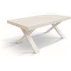 Tavolo allungabile AMALFI in legno bianco frassinato e gambe a X bianche, allungabile 180×90 cm - 260×90 cm