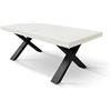 Tavolo allungabile AMALFI in legno bianco frassinato e gambe a X antracite, allungabile 180×90 cm - 260×90 cm