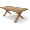 Tavolo allungabile AMALFI in legno effetto rovere rustico e gambe a X, allungabile 180×90 cm - 260×90 cm