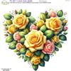 Pannolenci Stampato Cuore Rose Gialle