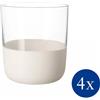Villeroy & Boch SET 4 BICCHIERI WHISKY, MANUFACTURE ROCK BIANCO OPACO