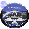 VERBATIM BD-R SL 25GB 4x Cake 10pz VERBATIM Mdisc InkJet Bianca 40-118 - 43825