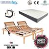 MEMORYLINE LUXURY LINE + LIGHT RELAX - Rete motorizzata + materasso in memory Matrimoniale (materasso unico 160 cm + cavo sincro)