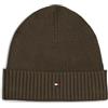 Tommy Hilfiger Uomo Berretto in Maglia Flag Cotton Beanie con Cachemire, Multicolore (Army Green), Taglia Unica