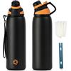 Fjbottle Borraccia Termica 1L Acciaio Inox con Tappo Magnetico per Sport | Senza BPA, senza perdite, spazzola inclusa, ideale per palestra, lavoro e trekking
