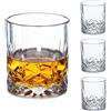 Relaxdays Set 4 Bicchieri da Whisky, Liquore, Rum, Tumbler Bar, Design Decorativo, Calici Vetro da 300 ml, Trasparente, HxD: 9 x 8,5 cm