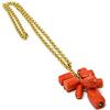 DodiGioielli.it Collana artigianale lunga DodiGioielli con grappolo di corallo bambù arancione | Gioiello Made in Italy, catena dorata, idea regalo elegante