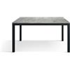 Tavolo TROPEA in legno, finitura grigio cemento e base in metallo verniciato antracite, allungabile 120×80 cm - 170×80 cm