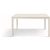 Tavolo TROPEA in legno, finitura bianco frassinato e base in metallo verniciato bianco, allungabile 140×80 cm - 190×80 cm