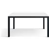 Tavolo TROPEA in legno, finitura bianco frassinato e base in metallo verniciato antracite, allungabile 140×80 cm - 190×80 cm
