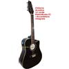 Strumentimusicalitop Chitarra Acustica 12 Corde SMT Nera Elettrificata Cutaway Accordatore integrato