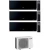 Mitsubishi Electric Climatizzatore Mitsubishi Trial Split MSZ-EF Kirigamine Zen 12000+12000+12000 R32 A++ WiFi MXZ-3F68VF4 Nero 12+12+12
