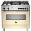 Ⓜ️🔵🔵🔵 LA GERMANIA AMN965ECRT/21 - Cucina 5 fuochi gas, bruciatore con doppia corona, forno elettrico, 90x60 cm, crema opaco, Serie Americana, Classe A
