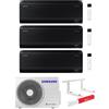 Samsung Climatizzatore Samsung Windfree Black Wi-fi Trial split inverter 9000+9000+9000 btu gas R32 (U.E. AJ052TXJ3KG/EU) + OMAGGIO
