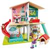 Hape Casetta delle Star - Casa delle bambole a doppio lato con effetti sonori per gioco di ruolo interattivo dai 3 anni