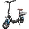 iScooter i12 Monopattino elettrico con sedile e cestino posteriore, motore da 500W, batteria da 36V 7,5Ah, pneumatico da 12".