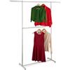 Relaxdays Stand Appendiabiti da Terra, 2 Barre Attaccapanni, Appendi Abiti HxLxP: 182x171x42 cm Acciaio Inox, Argentato