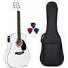 Strumentimusicalitop Chitarra Elettroacustica 41" Bianca- EQ5 + Accordatore Integrato + Custodia