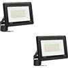 toobettp 2 PCS Faretto LED da Esterno 100W, Faro Led Esterno 10000LM 6000K Bianco Freddo Faretti Led IP66 Impermeabile per Giardino Garage Parcheggio Cortile