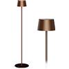 Madrigal Stilosa 3 Floor - Piantana Senza Fili - Lampada Ricaricabile da Terra con 3 Altezze - Luce LED Regolabile (Dimmer) con il Tocco - Lunga Durata - Uso Interno ed Esterno - Bronzo
