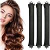 ChAusa Bigodino Lungo per Boccoli 3 Pezzi Heatless Hair Curler,Fascia Bigodino Capelli,Bigodini Morbidi per Dormire con Ganci,Bigodino Morbidi per Capelli Curler Per Capelli Medi Lunghi Dormire(Nero)